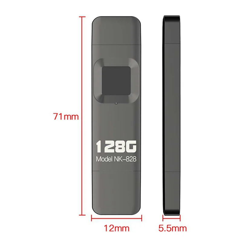 New!!1 Piece Fingerprint Encrypted U Disk Mobile Phone Computer Dual-Use High-Speed Transmission Flash Memory 128G For Iphone/IP