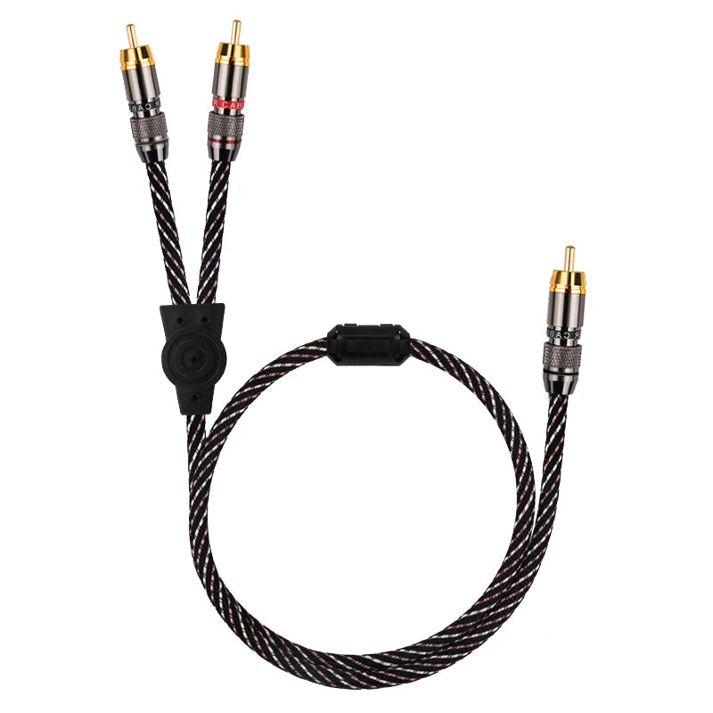 YYTCG HIFI rca to 2rca audio cable 6N OFC Subwoofer Y Cable RCA 1 Male to 2 Male Audio cable for Speaker,DVD, TV, Amplifier