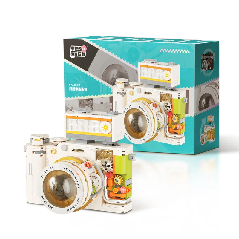 Creative Building Blocks Mechanical Universe Retro Camera Assembled Handmade Toys Model Ornaments DIY Educational Leisure Toys