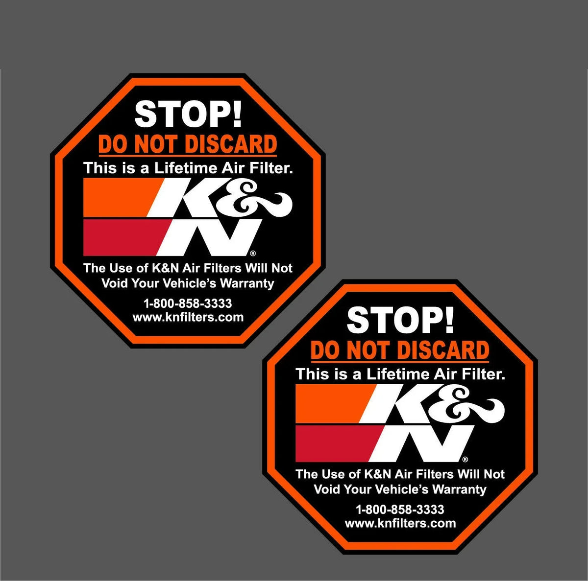 Boutique Decals Exterior Accessories Personality 2 PCS K&N Filters Warning Sticker Decal Motocross PVC Vinyl Stickers