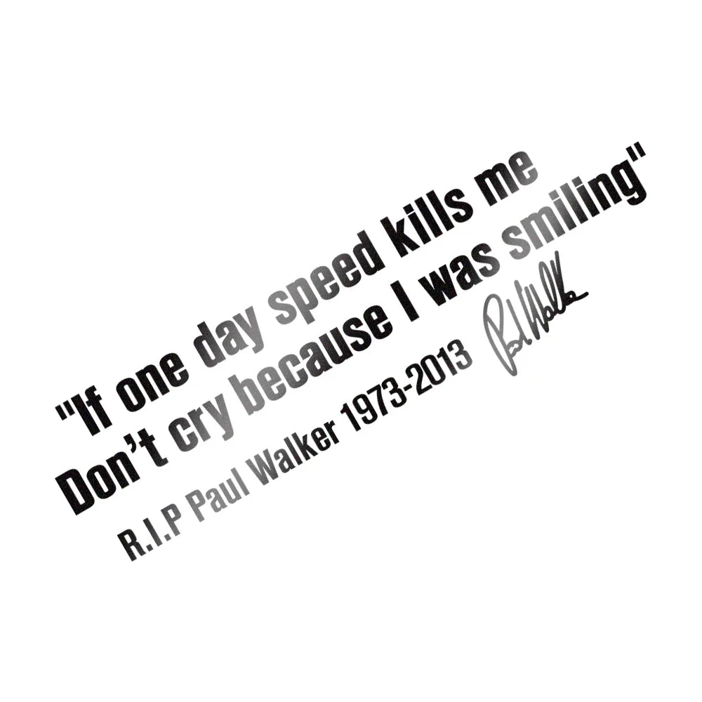 28x8cm R.I.P Paul Walker Sentences Car Reflective Sticker Auto Motorcycle Laptop Speed Vinyl Film Decor Decal Car Accessories