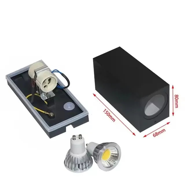 GU10 Simple Modern Wall Light For Garden Patio 5W 10W Waterproof Outdoor LED Wall Lamp Double Head Lighting Aluminum AC110V 220V