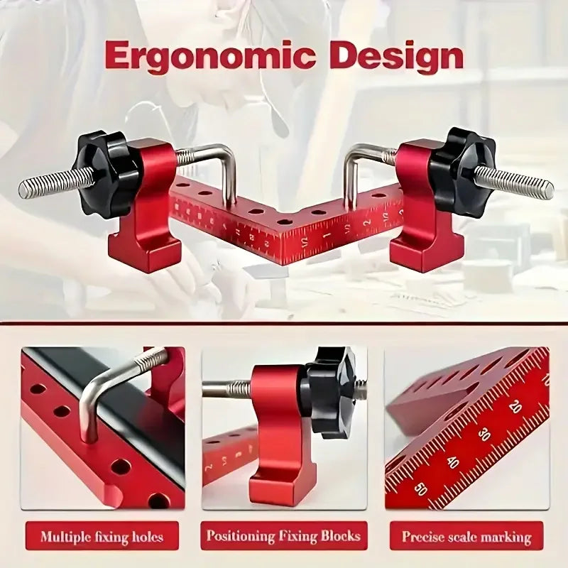 1 Set 90 Degree Premium Aluminum Alloy Metal Corner Clamps For Woodworking Positioning Fixed Right Angle Clamp Hand Tool