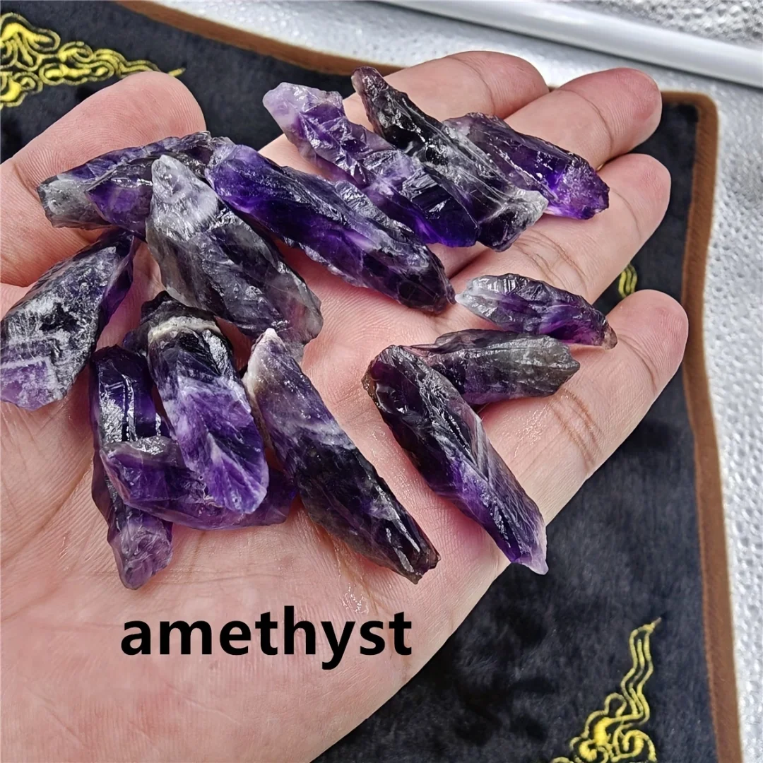 Natural Amethyst Dog Tooth Chips Small Rough Crystal Points Gravel For Succulent Pot Aquarium Vase Filling Chakra Healing Decor