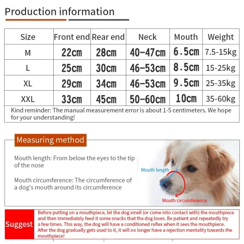 Dog Muzzle Anti Biting Pet Mouth Mask Adjustable & Breathable Leather Metal Muzzle Protection Cover for Dog Accessories