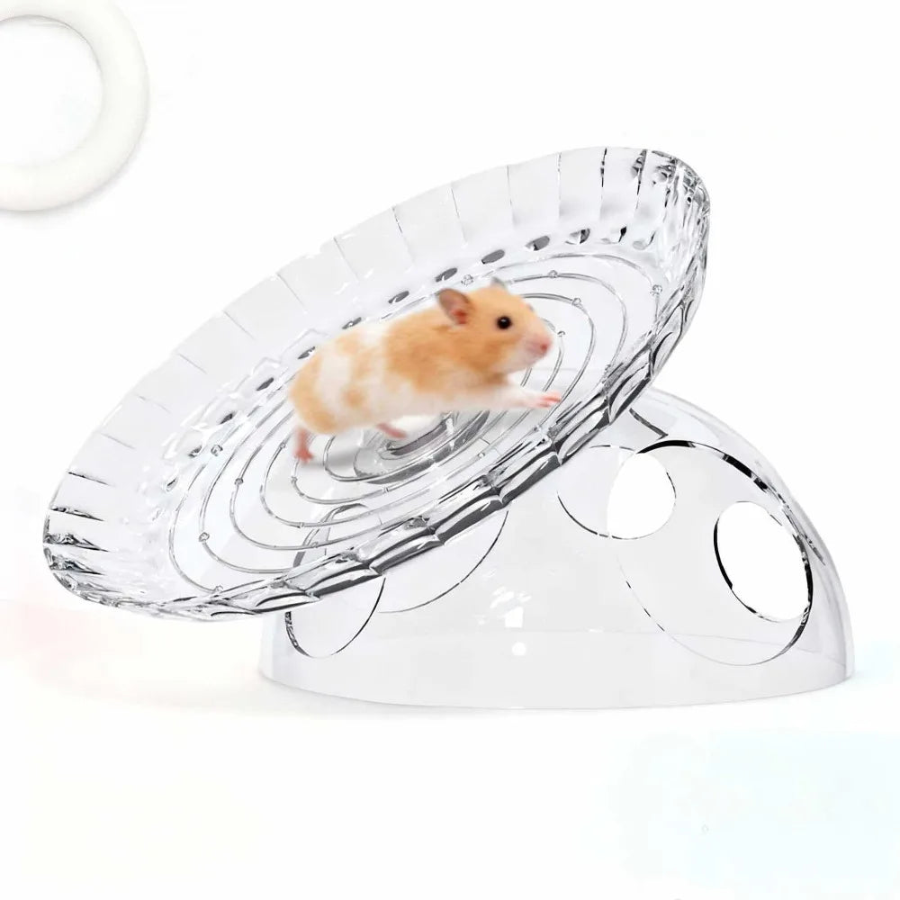 Non Slip Hamster Running Wheel Plastic Silent Hamster Exercise Wheel Wear-resistant Transparent Spinner Running Disc