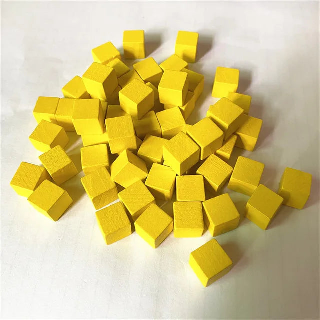 100Pcs/lots 14colors 10mm Cube Wood Cubes Colorful Dice Chess Pieces Right Angle For Token Puzzle Board Games Early Education
