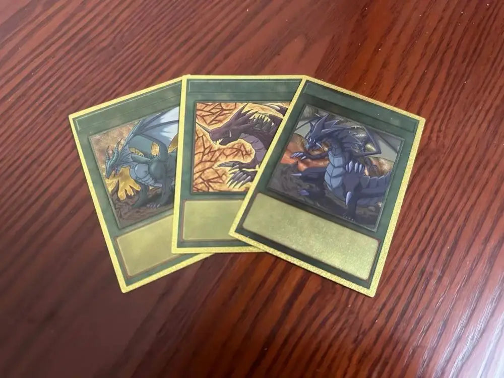55pcs Golden Foil Plastic Yu-Gi-Oh Anime Cards in English Blue Eyes Exodia Obelisk Slifer Ra Yugioh Classic Proxy Card kids