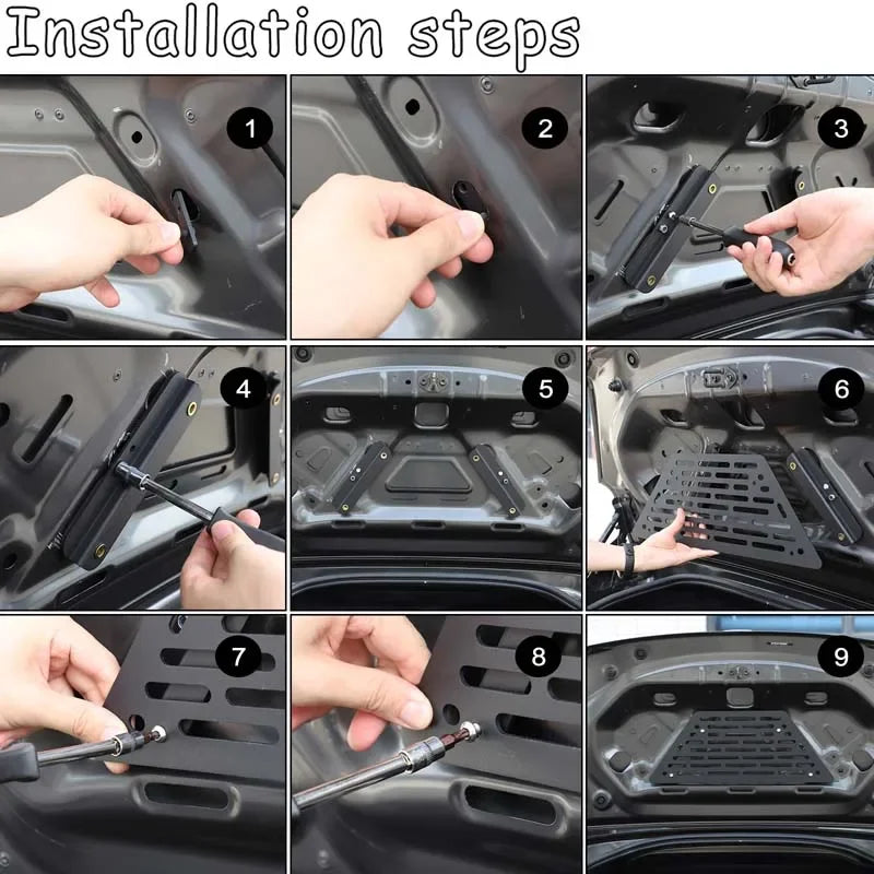 For Mazda MX-5 2016-2023 Black Aluminum Alloy Trunk Bag Rack Tail Box Storage Board Car Modification Accessories