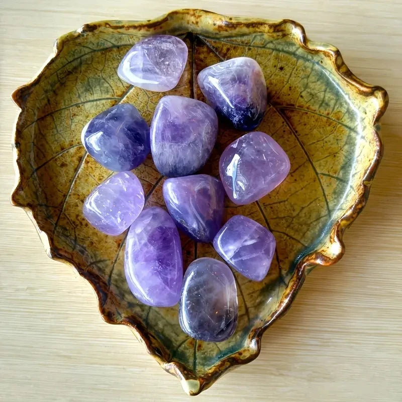 100g Natural Amethyst Crystals Tumbled Polished Stones Faux Gemstone Bulk, Reiki Healing Stone, Home Decor Rocks