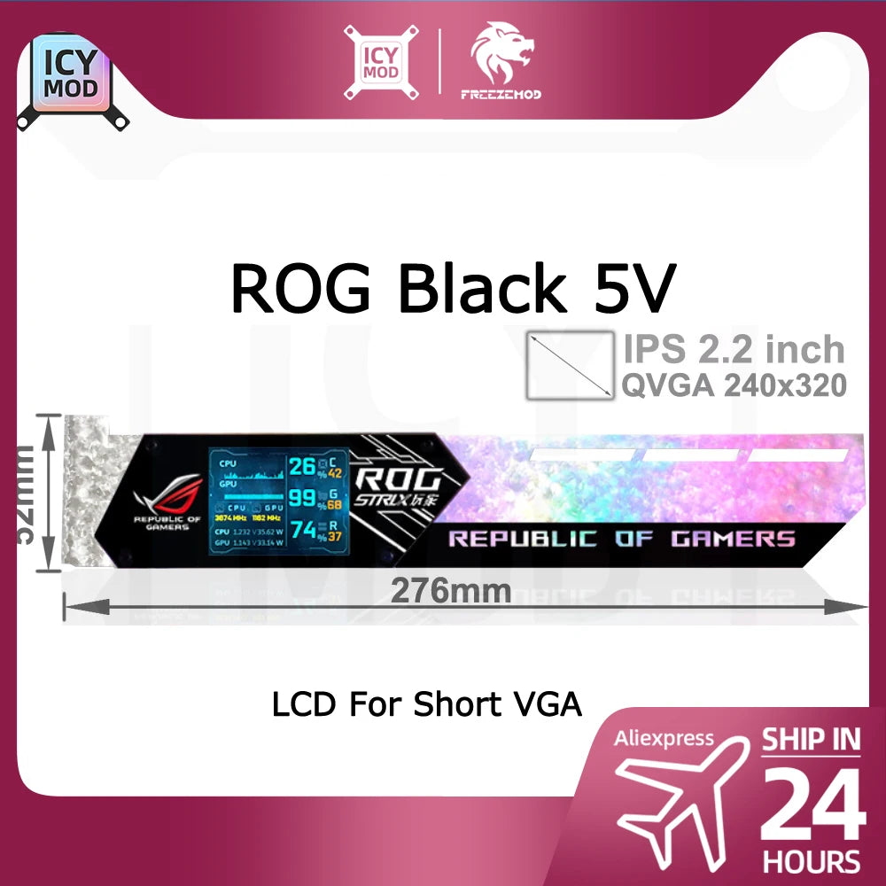 LCD GPU Bracket RGB VGA Support 2.2 Inch Display Temperature Detection ROG Graphics Cards Stand Video Card Holder AURA SYNC MOD