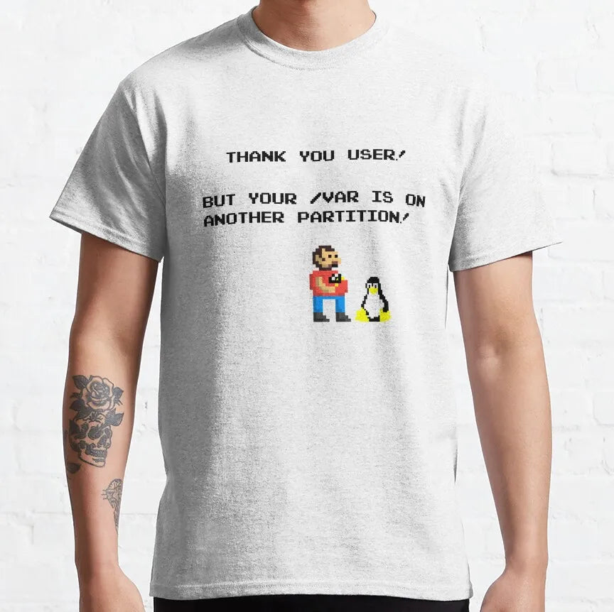 linux tux mario like troll Linux Just Sudo It Geek command computer softwar admin funny t shirt 100% cotton printed plus size