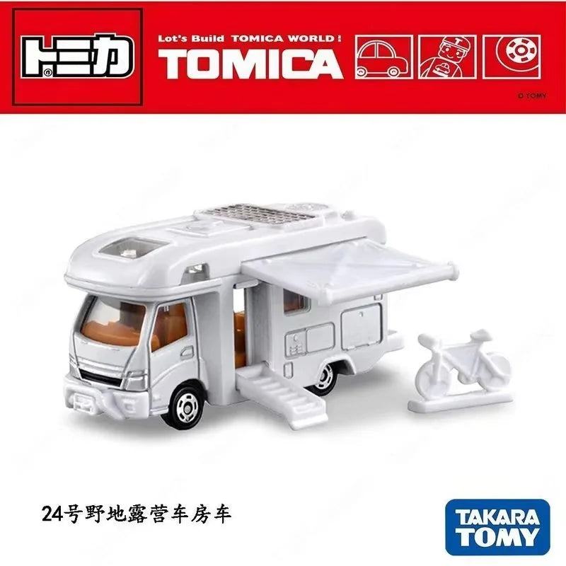 Pre-Order Takara Tomy Tomica No.24 Camper Van Red Box 1:64 Diecast Alloy Car Model Movable Awning Bike Collectible Mini Gift