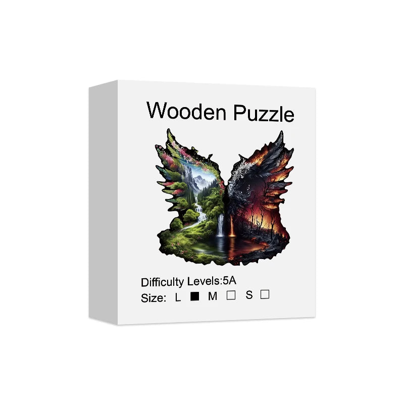 Landscape Theme Wooden Puzzle For Adults, Irregular Animal Shaped Pieces, High-difficulty Magic Puzzle Intellectual Toys