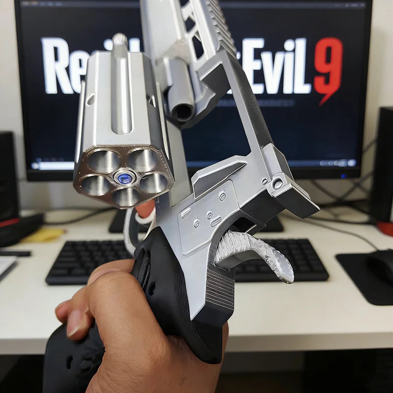 Game Resident Evil-9 Requiem Leon Hand Cannon Revolver Model Desktop Ornament Cosplay