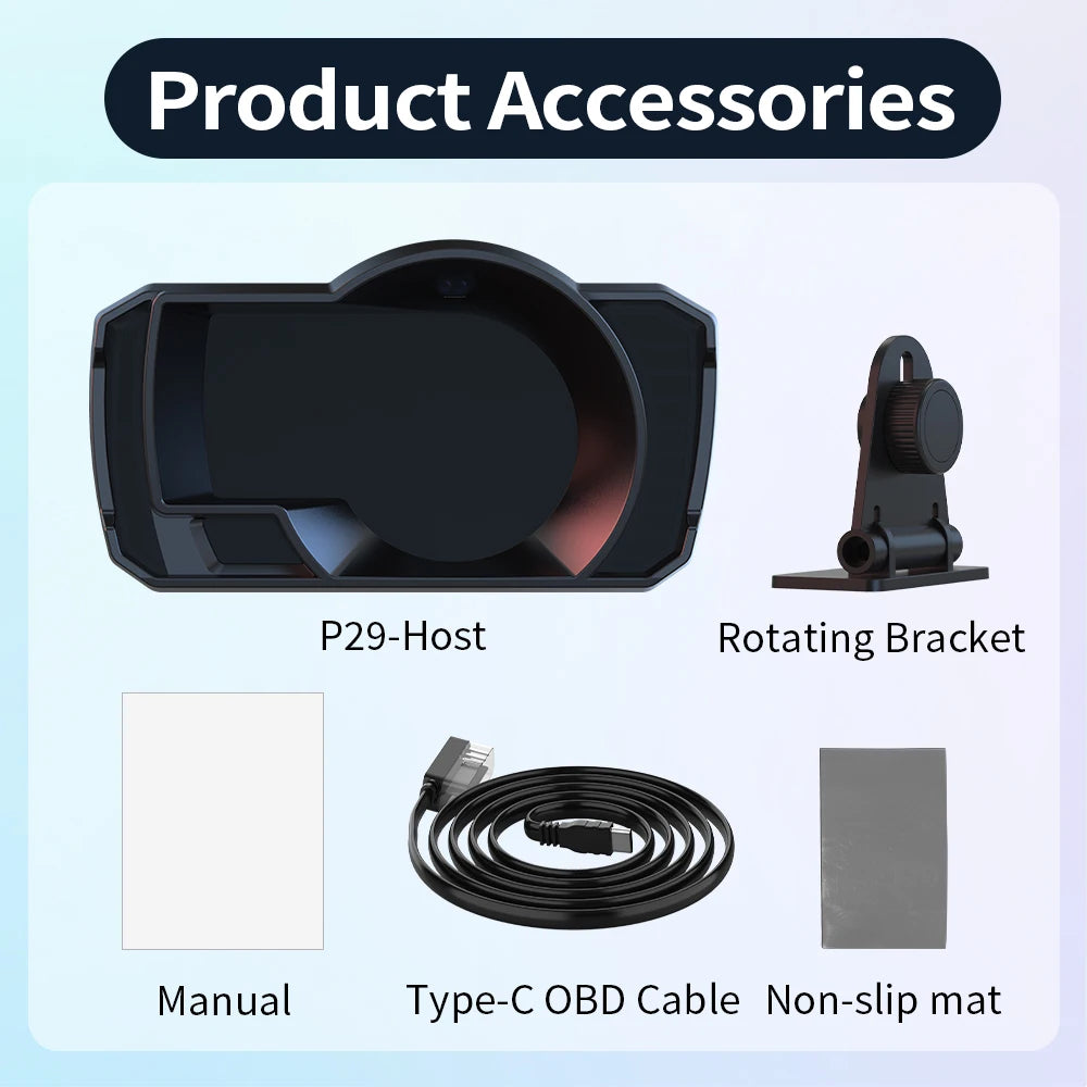 Gesture Switching Interface Intelligent Driving Computer Car HUD Head Up Display GPS+OBD Dual System LCD Screen Car Display