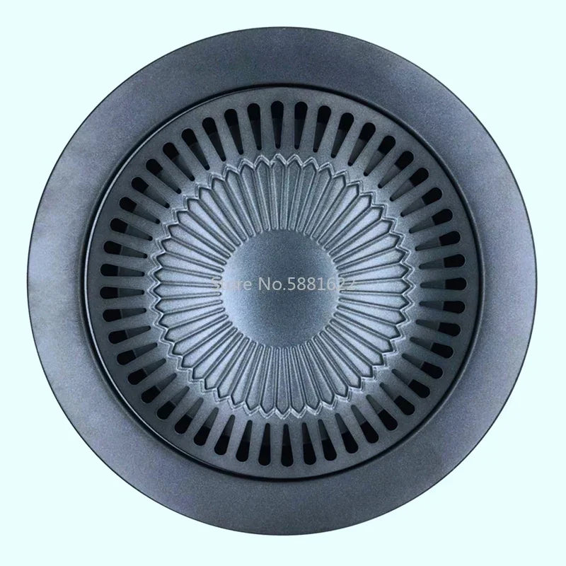 Korean Portable Outdoor Smokeless BBQ Grill Pan - Household Gas Stove Top Roasting Cooking Tool Set for Healthy Cooking