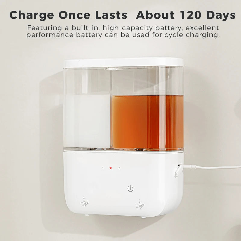Automatic Soap Dispenser 1000ml Double-Head Touchless Rechargeable Foam Hand Sanitizer Dispenser with 3 Adjustable Levels