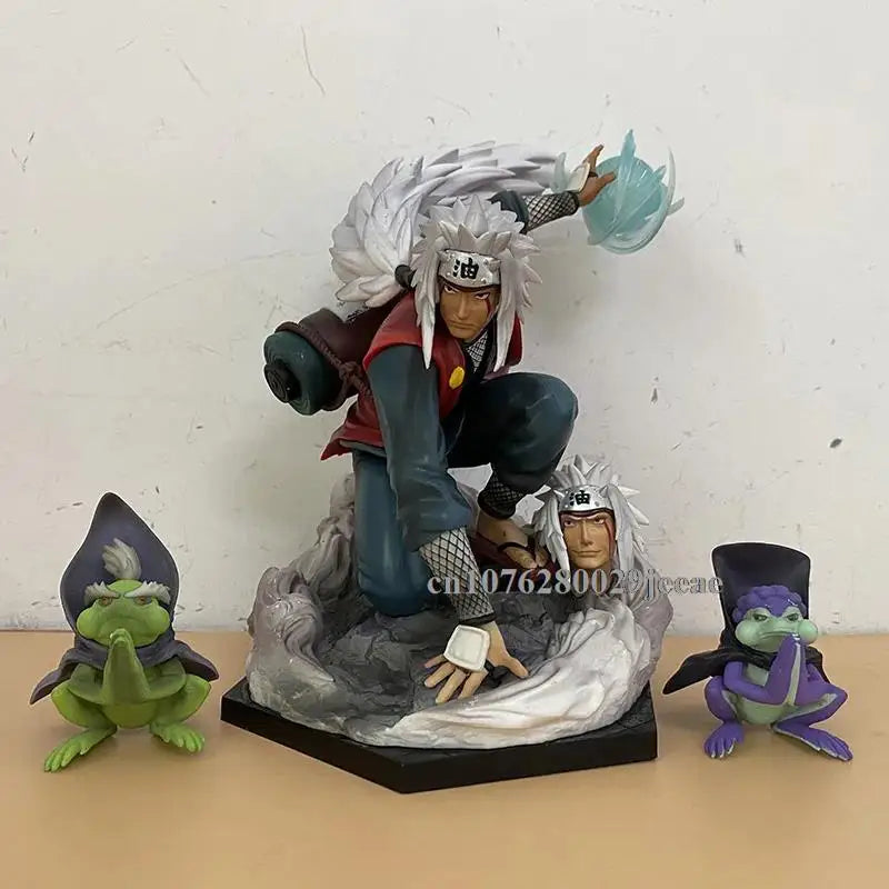 GK Naruto Jiraiya Action Figure Anime Shippuden Ninja Hama Sennin Statue With Shima Fukasaku Frog Toy Model Toy Collectible Gift