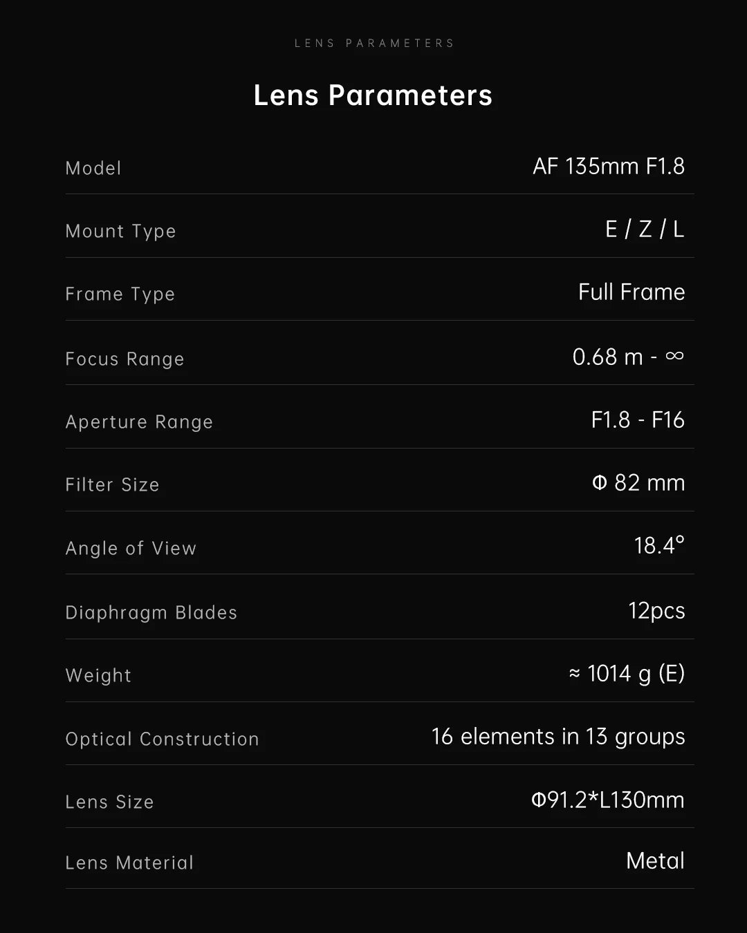 7artisans AF 135mm F1.8 Standard Prime Auto Focus Mirrorless Camera Lens for Humanities Photography with Sony FE Nikon Z L-mount