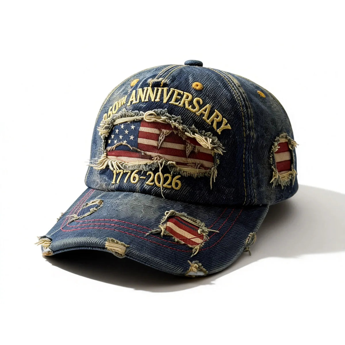 ABLECAP 250th Anniversary Baseball Cap Distressed Washed Vintage Hat Adjustable Embroidered Patch Hat Patriotic Cap