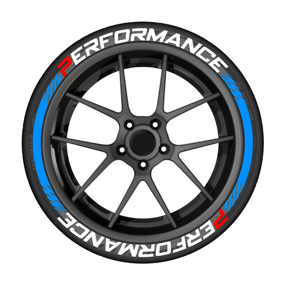 8Pcs/Lot Car Tire Decor Stickers Car Tuning Universal 3D Permanent PVC Joined Stickers Automotive Label Letters for Performance