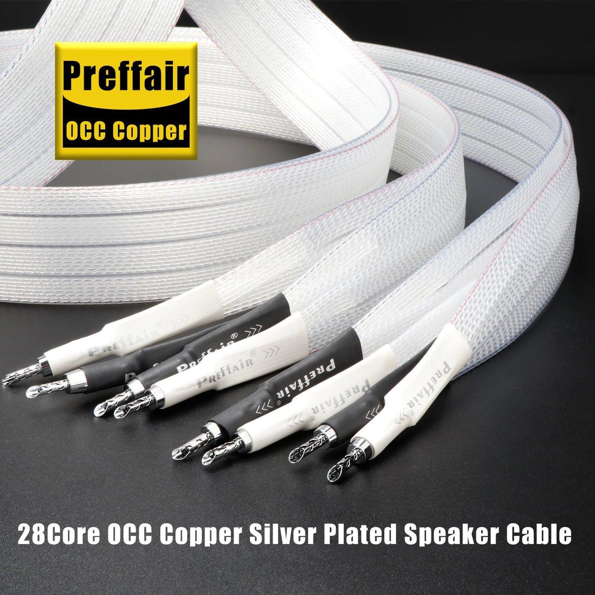 Pair Speaker Cable Horn Cable 8N OCC Silver Plated Loudspeaker Cable for CD Amplifier