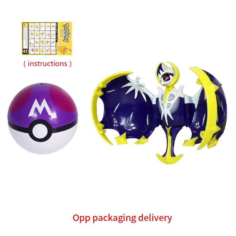Pokemon Figure Dragonite Gengar Mew Snorlax Lapras Pokeball Elf Ball Deformation Toy Pikachu Monster Educational Doll Kids Gift