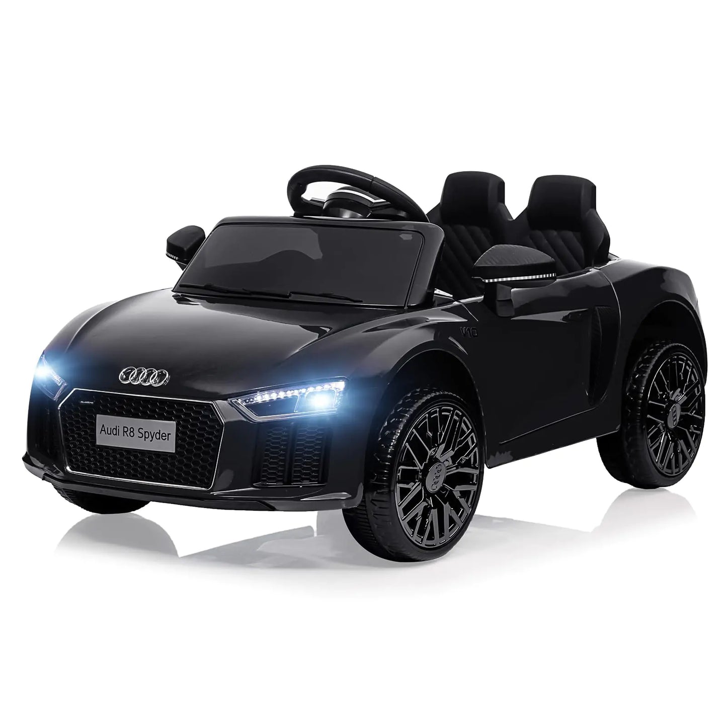 Audi 12V Kids Ride On Toy Car Licensed by Audi Ride On Car with Remote Control MP3 Player Power Battery Electric Vehicles for 3-8 Years Old - Black