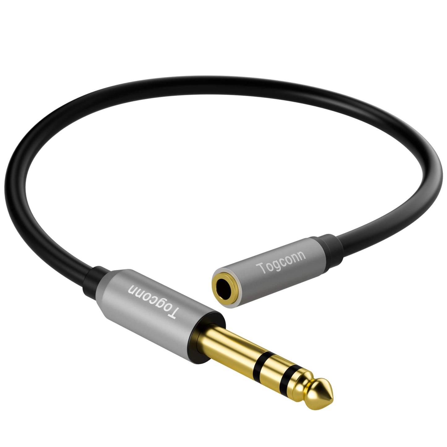 Togconn 3.5mm AUX Female to 6.35mm Male Audio Adapter TRS 1/8 inch Female to 1/4 inch Male Adapter Cable for Amplifier Guitar Piano Speaker to Phone Laptop Headphone-11 inch