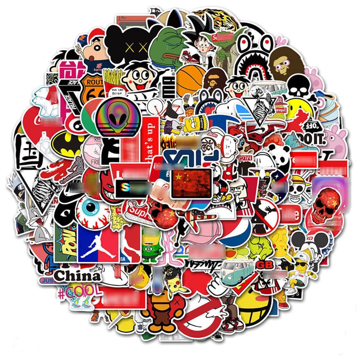 201 PCS/Pack Random Vinyl Stickers Vinyl Sticker Decal Decor Waterproof