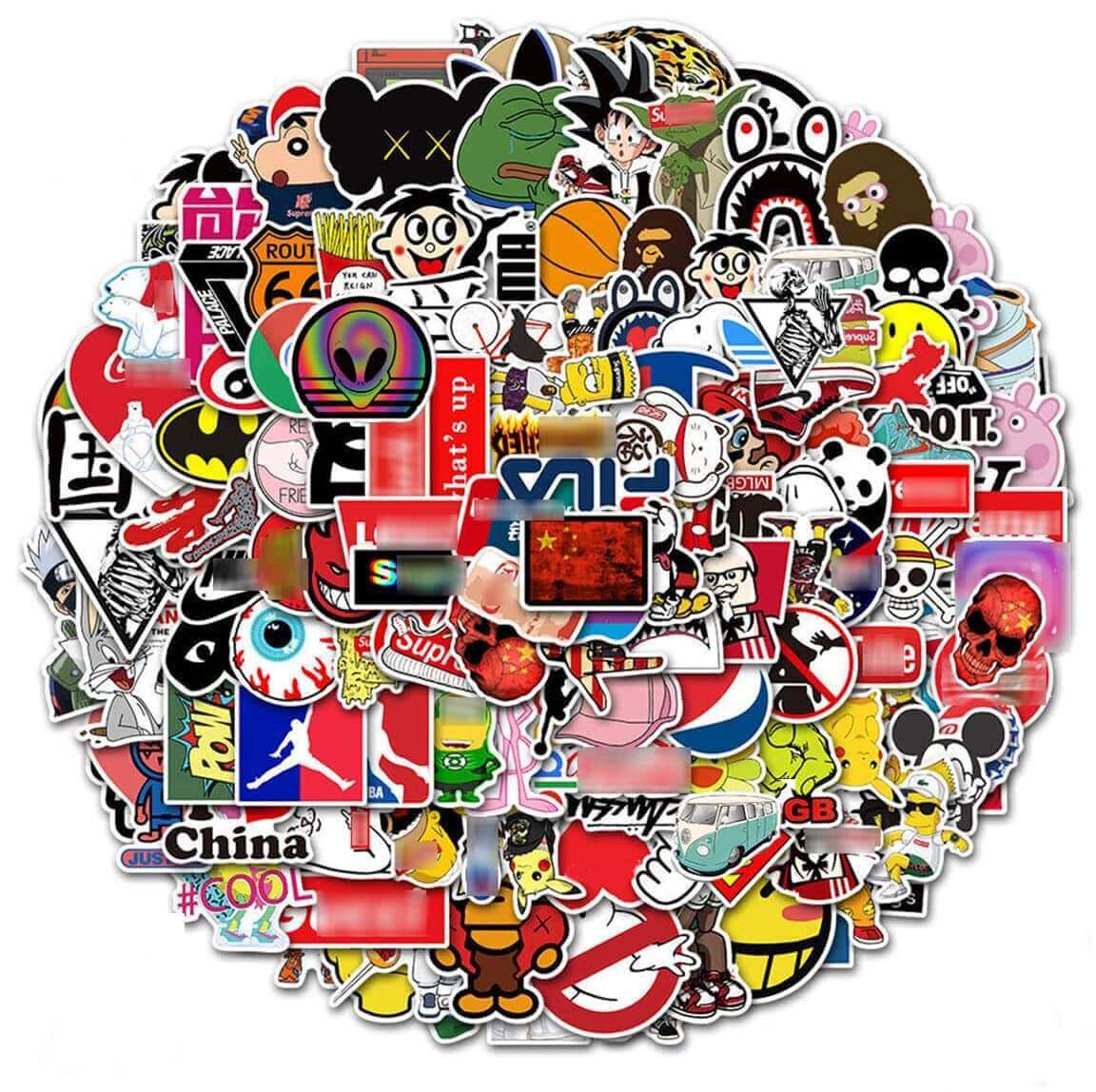 201 PCS/Pack Random Vinyl Stickers Vinyl Sticker Decal Decor Waterproof