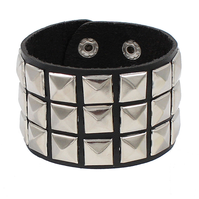 Ins Couple Leather Rivet Bracelet birthday valentine romance gift
