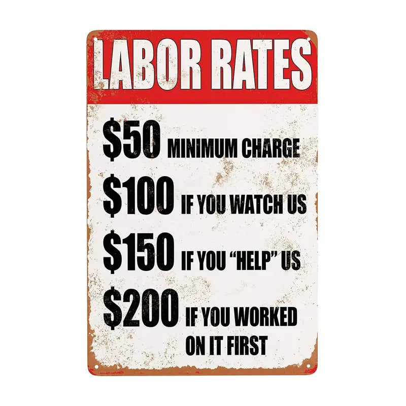 Vintage Metal Garage Service Sign for Cafes and Bars 7.9 x 11.9 inches