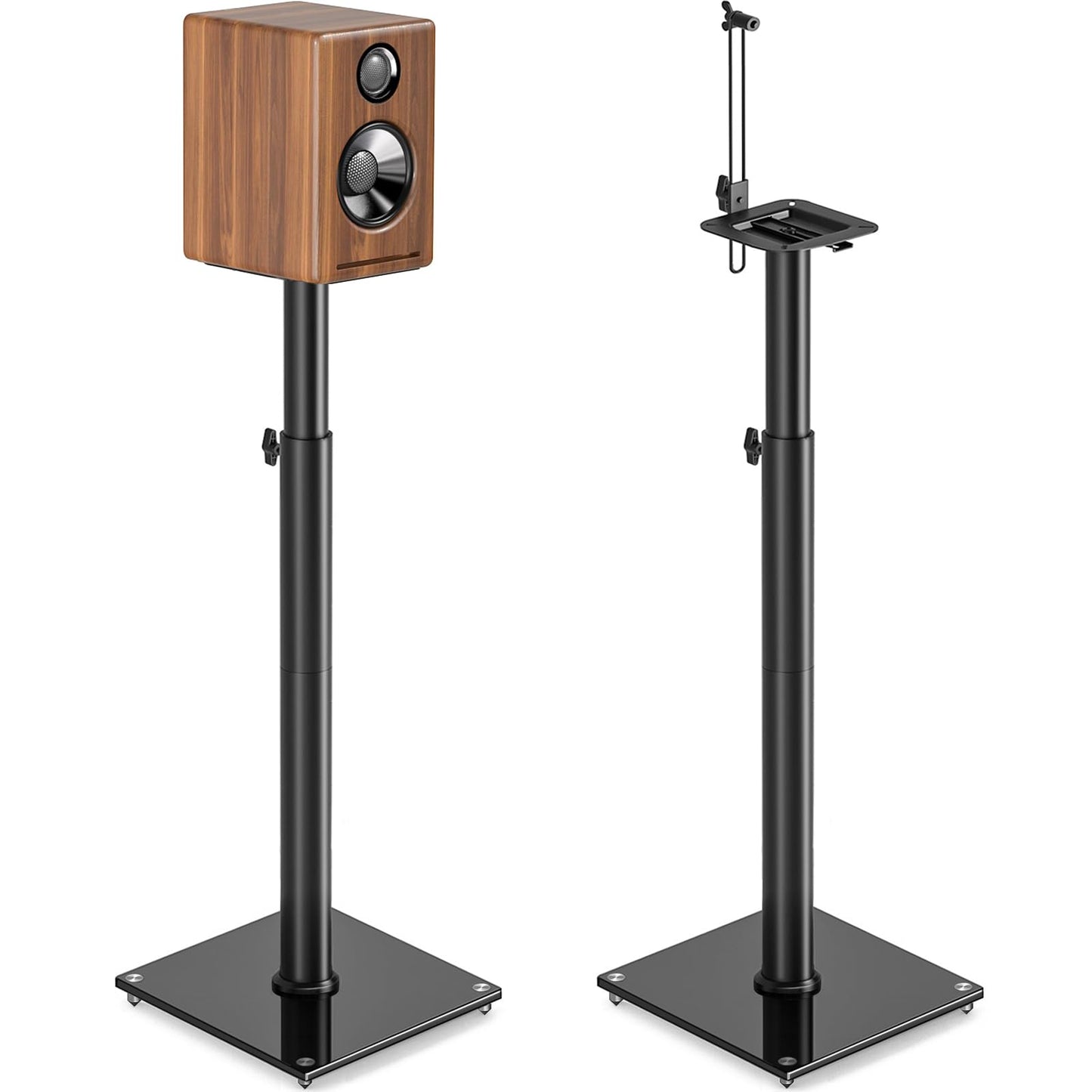 TVON Speaker Stand Height Adjustable from 32"-43" Bookshelf Speaker Stand Pair for Satellite Speakers with 360° Swivel Ideal for Home Theater and Music Studio Set of 2 for Bose Polk JBL Sony Yamaha