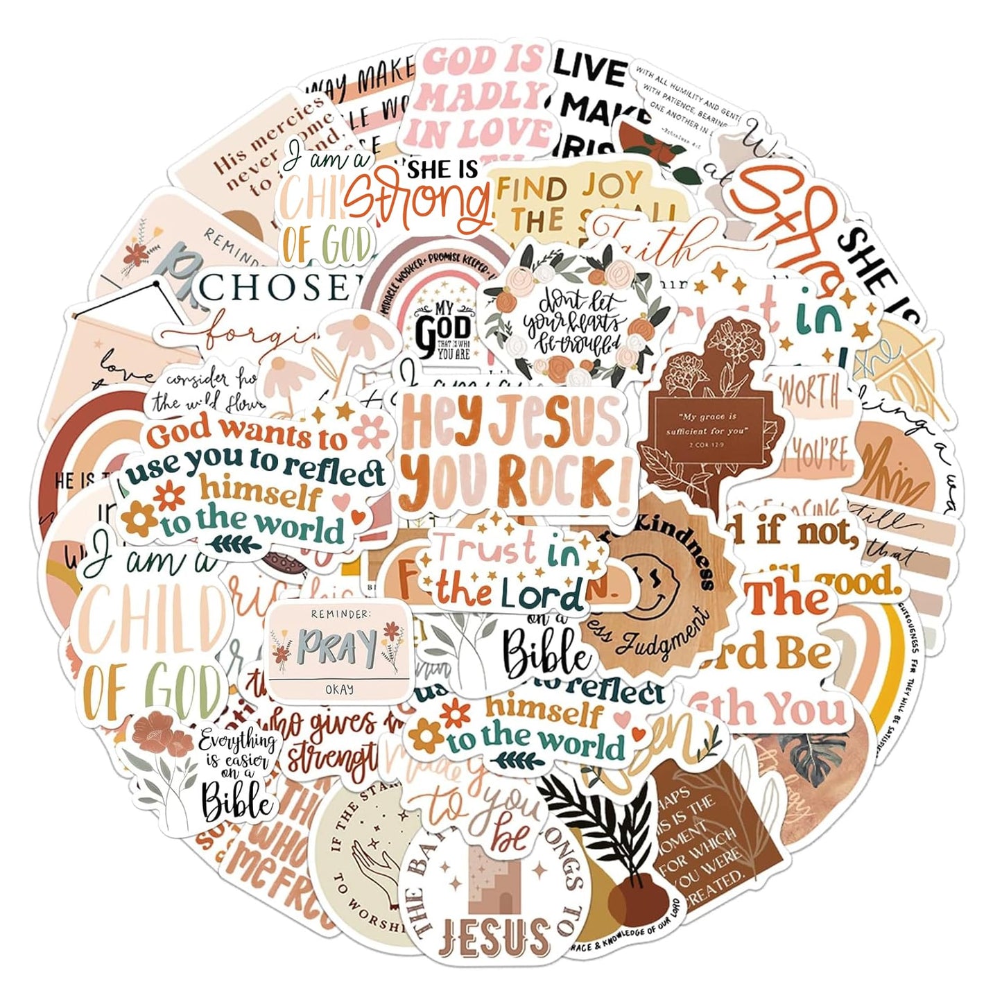 Christian Jesus 50PCS Aesthetic Bible Stickers Vinyl Sticker Decal Decor Waterproof