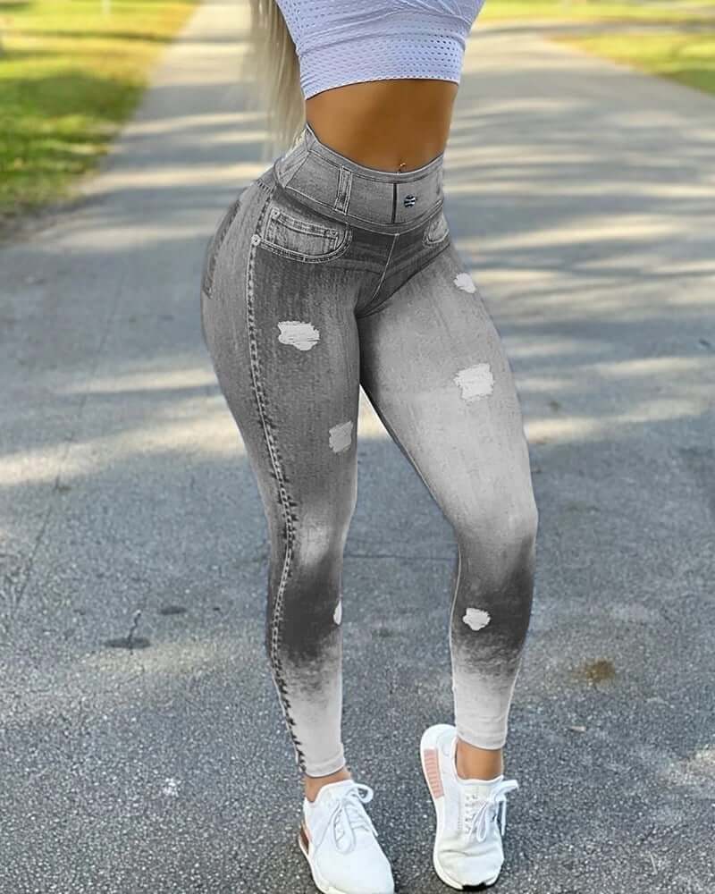 Women Woman Plus Size Sexy Sports Denim Leggings valentine couple date night gift