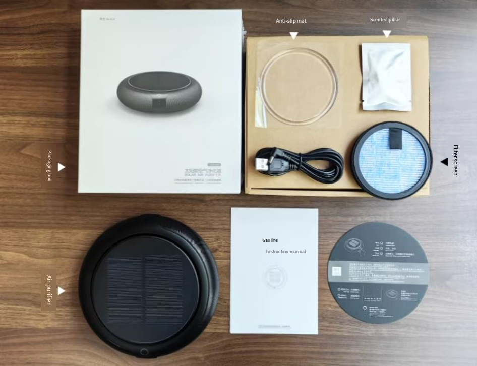 Car solar power air purifier 5V USB