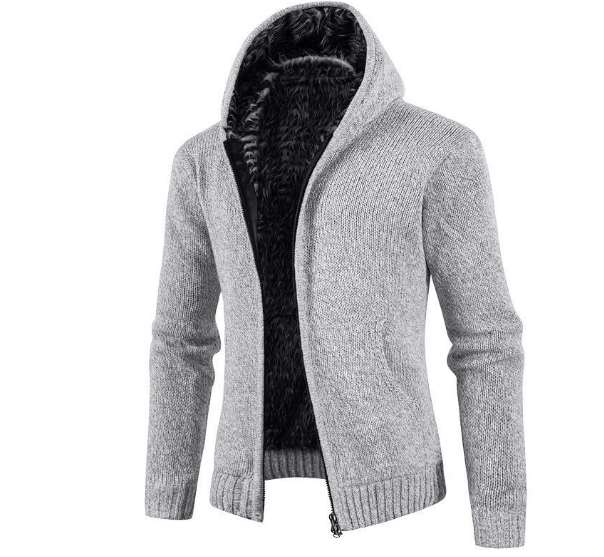 Fashionable Hooded Knit Cardigan Sweater Men Man
