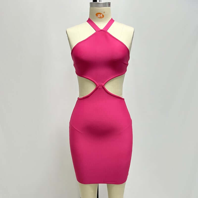 Back Pearl Buckle One-Piece Dress Women Woman