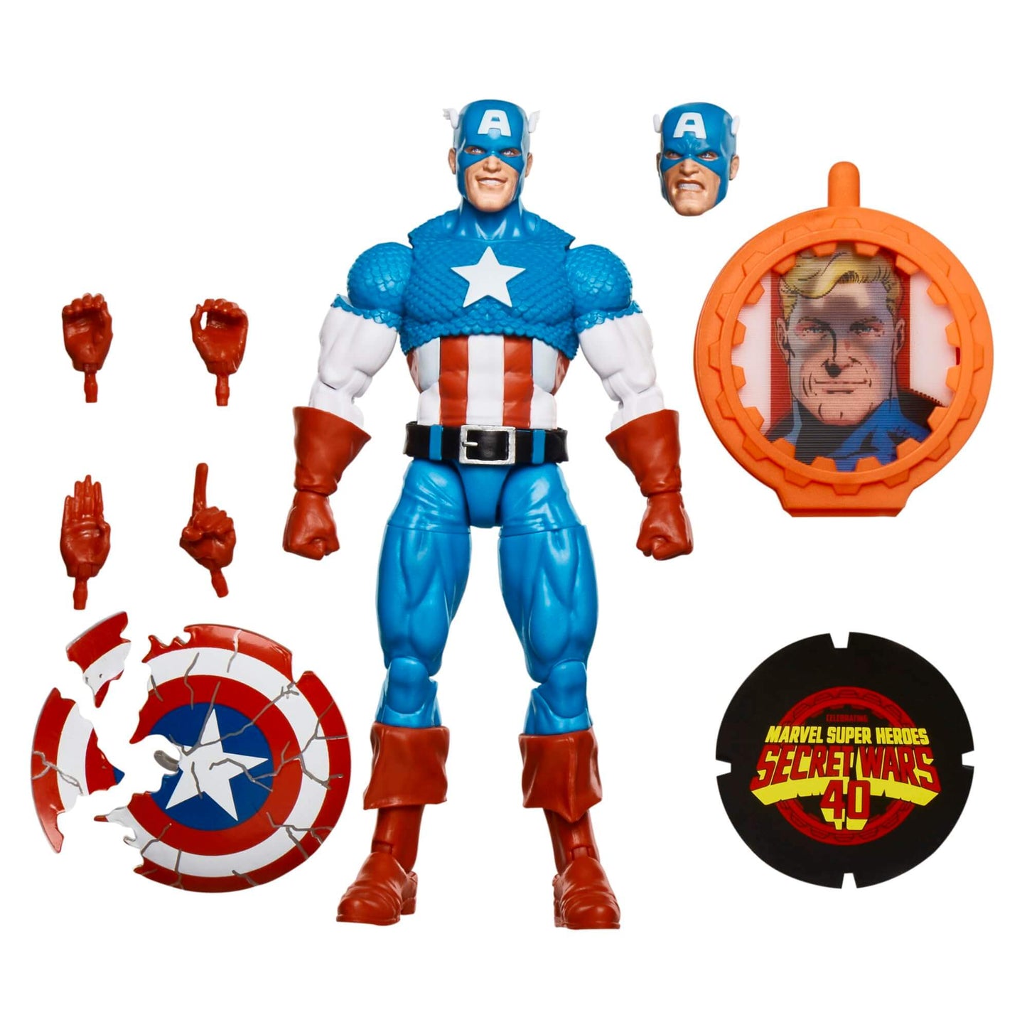 Marvel Legends Series Captain America Avengers Retro Comics Secret Wars Collectible 6 Inch Action Figure with Shield