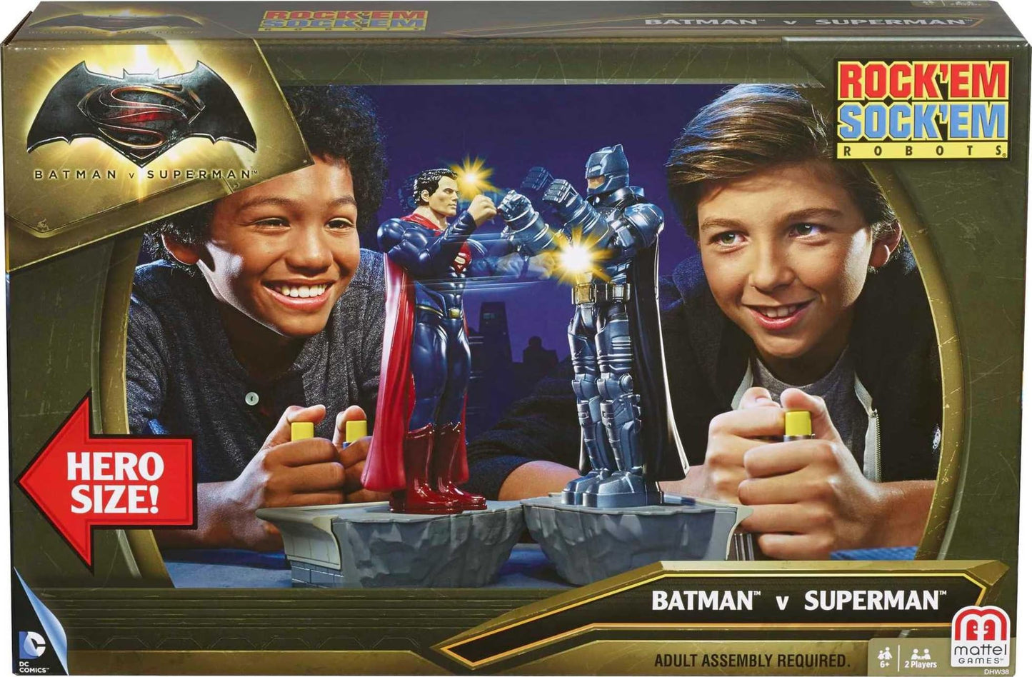 Mattel Games Batman Vs. Superman Rock Em Sock Em Robots 2-Player Kids Game Fighting Robots Action Game (Amazon Exclusive)