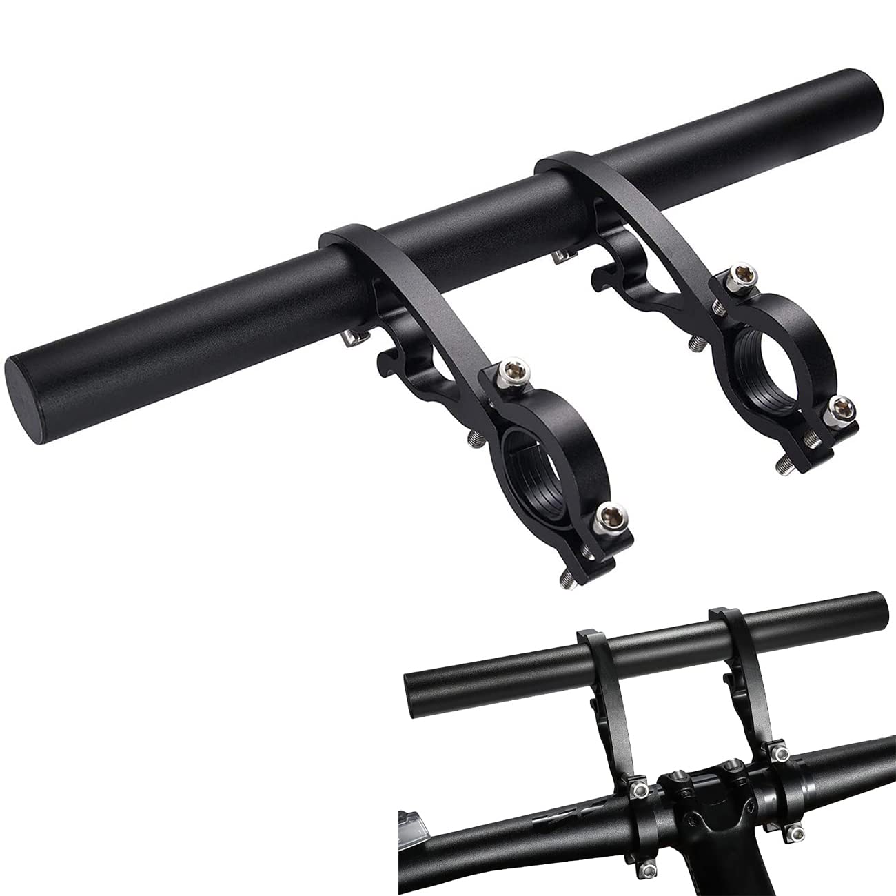 XNX Bike Bicycle Double Handlebars Extender Extension9.84"(25 cm) Aluminum Alloy Super Long Bike Bracket Accessoriesfor Bike MountsBicycle Extender Barsfor 20mm-32mm Bars Caliber