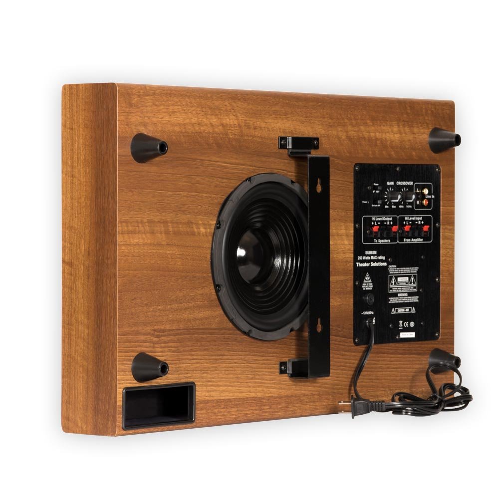 Theater Solutions SUB8SM Slim Subwoofer (Mahogany) 8-Inch Slim