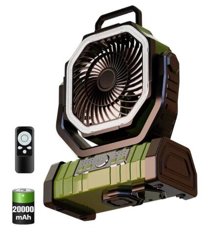 BreezeBuddy Rechargeable Fan Light with RC (One Set) 20000mah