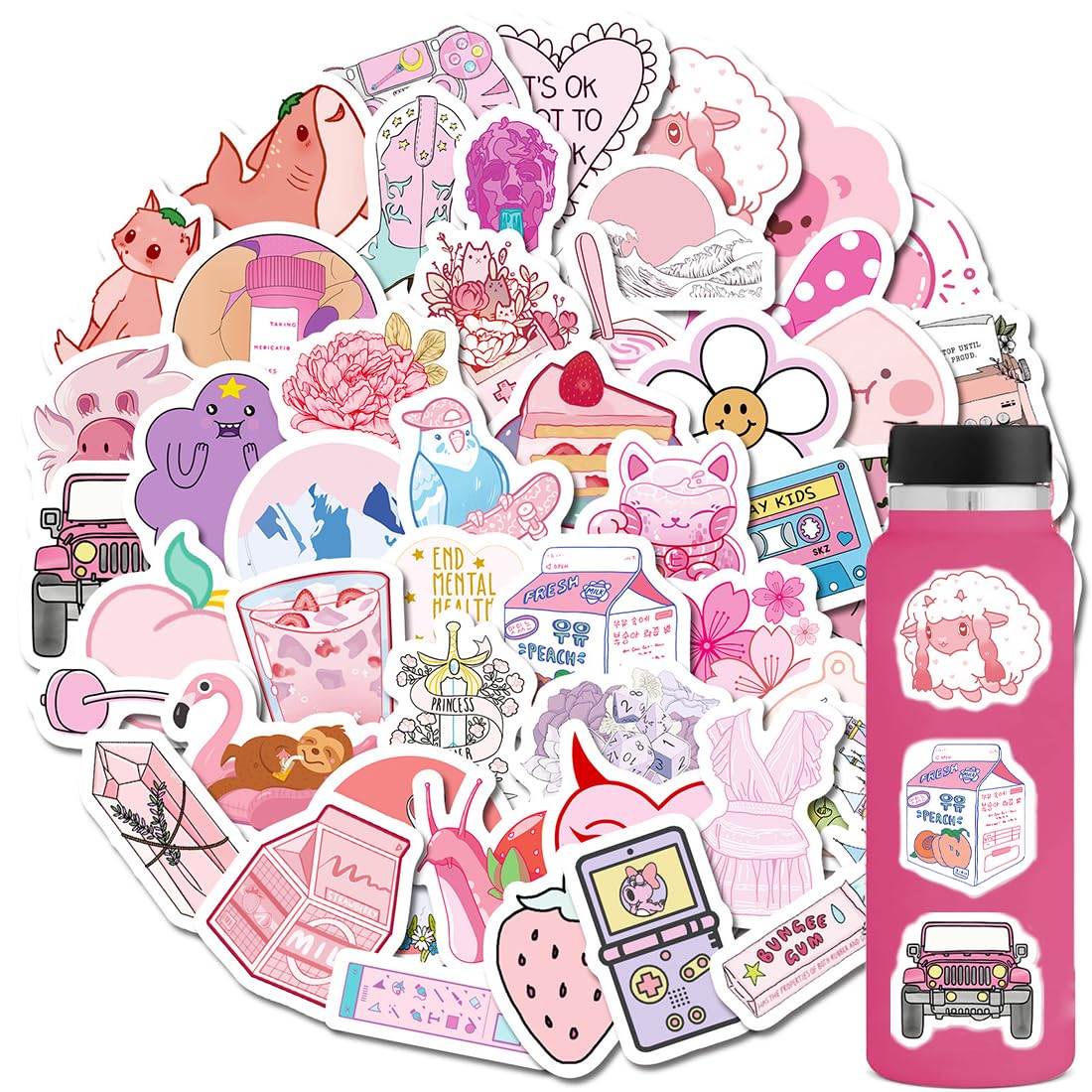 50pcs Stickers for Computer Kindle Waterproof Stickers Vinyl Sticker Decal Decor
