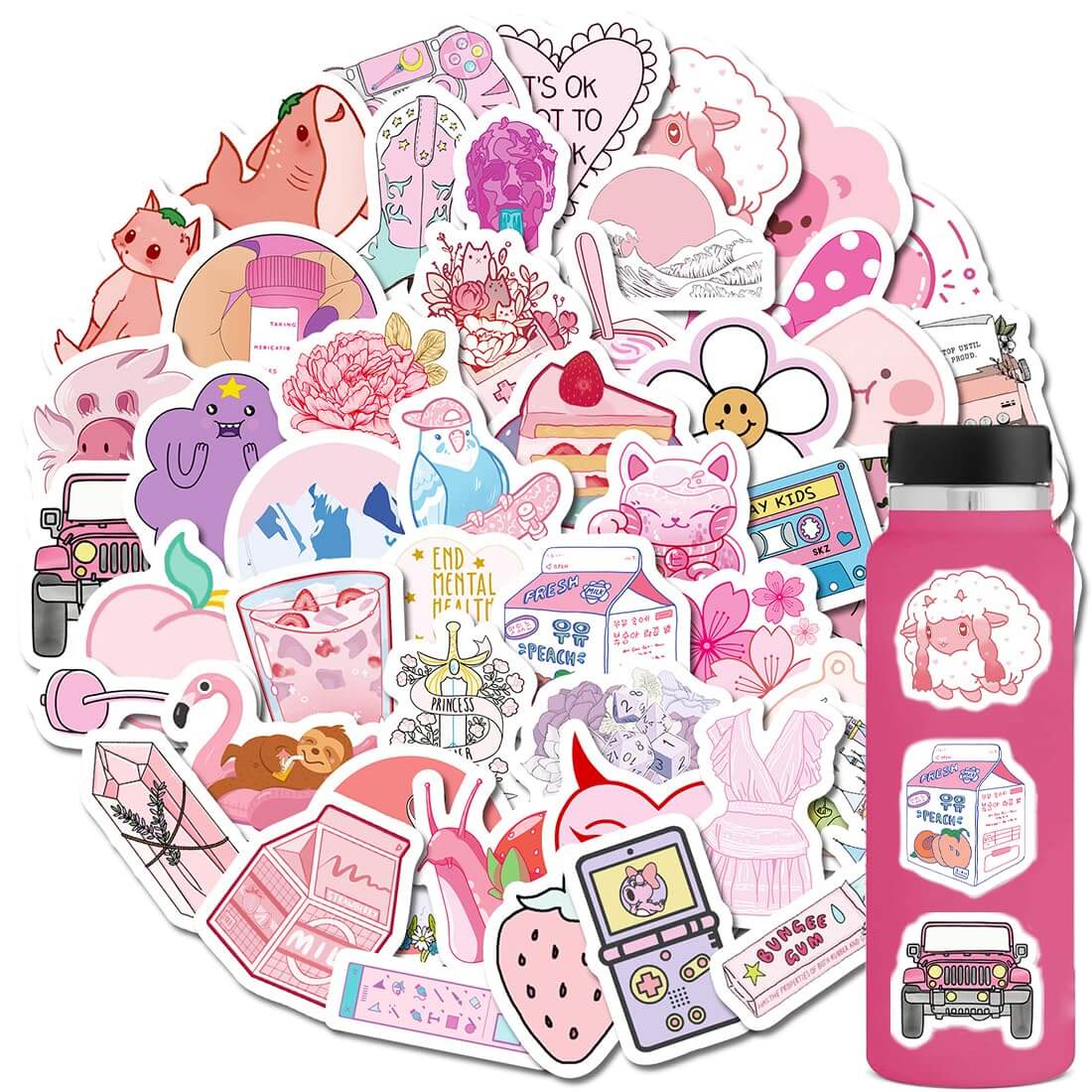 50pcs Stickers for Computer Kindle Waterproof Stickers Vinyl Sticker Decal Decor