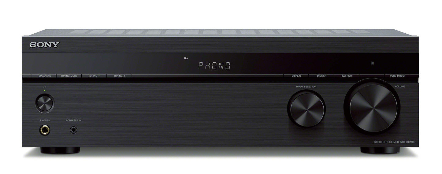 Sony STRDH190 2-ch Stereo Receiver with Phono Inputs and Bluetooth Audio Component Black