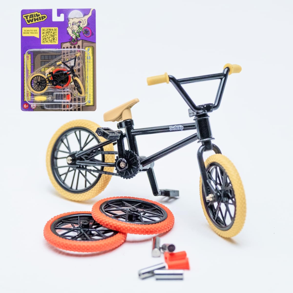 TAILWHIP Finger BMX Finger Bicycle Toy BMX Steel Alloy Finger Bike (Black) 2slot