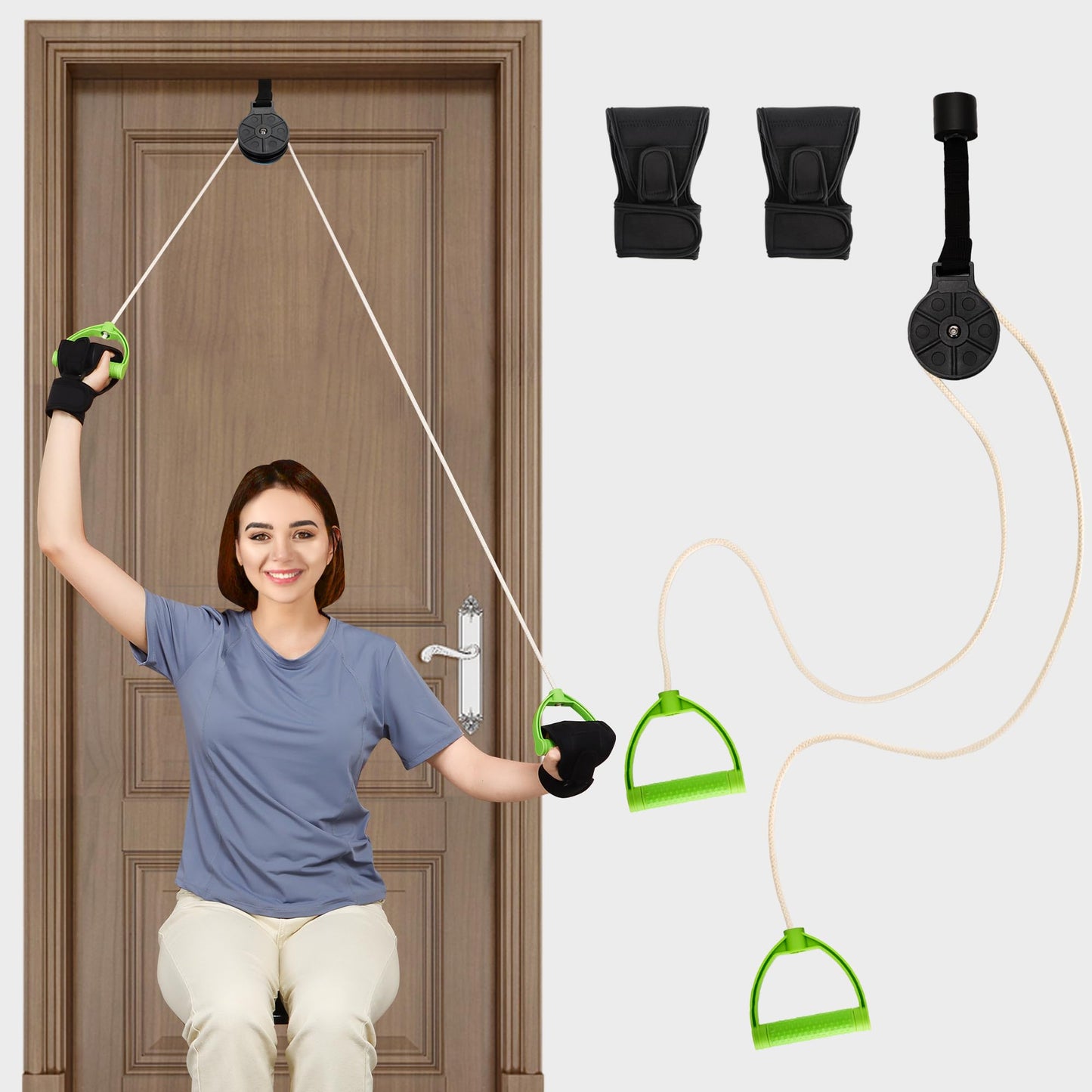 REAQER Shoulder Pulley for PhysiotherapyOver Door Exercise Pulley for Injury Rehab Recovery Stretching | Rotator Cuff Exerciser for Arm Rehabilitation Frozen Shoulder Tendonitis